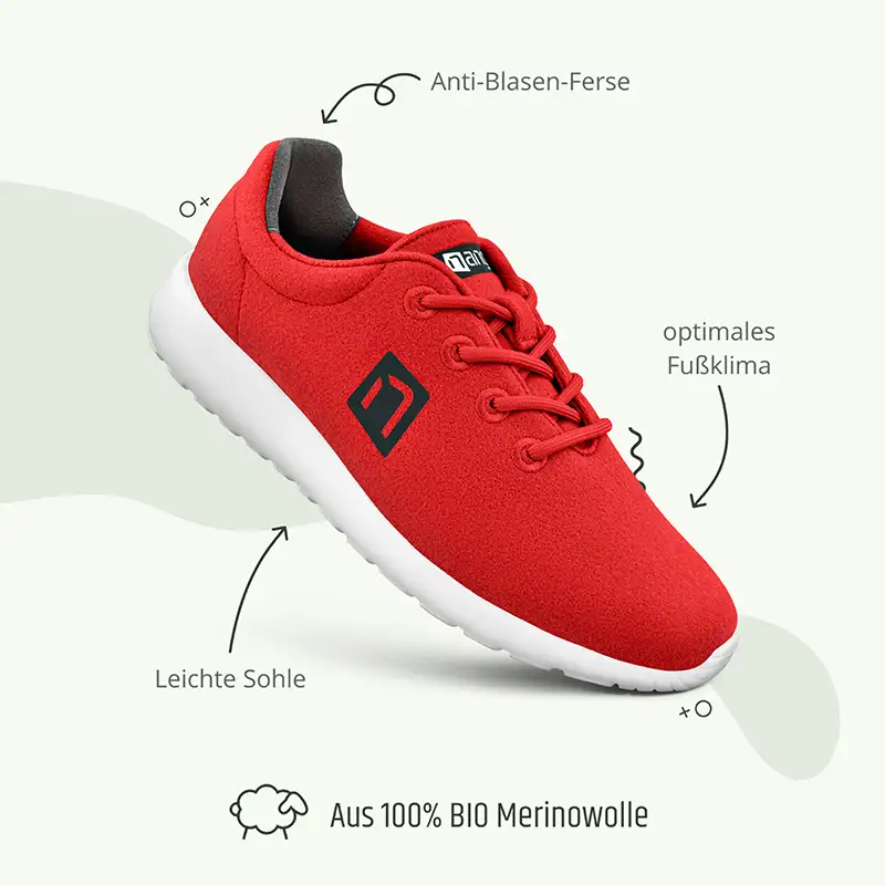 MERINO Sneaker Women - Rot - Image 8
